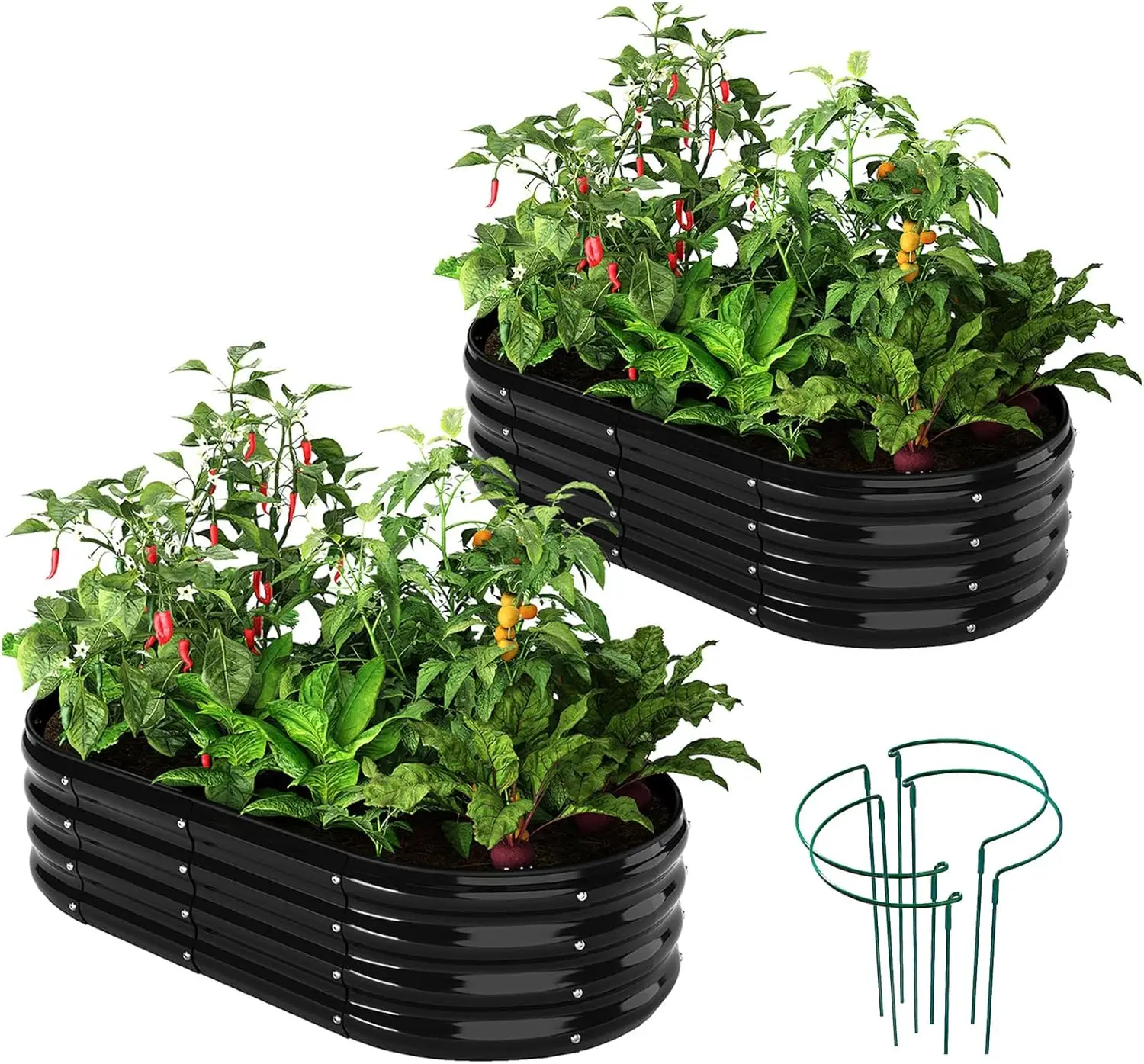 

4x2x1ft Galvanized Metal Raised Garden Bed for Plants, Vegetables, Flowers, Herbs