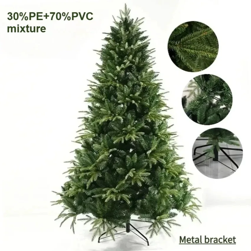 Artificial Christmas Tree PE+PVC Encryption LED Lights Large Christmas Tree 1.2m-1.8m Family Christmas New Year party Decoration