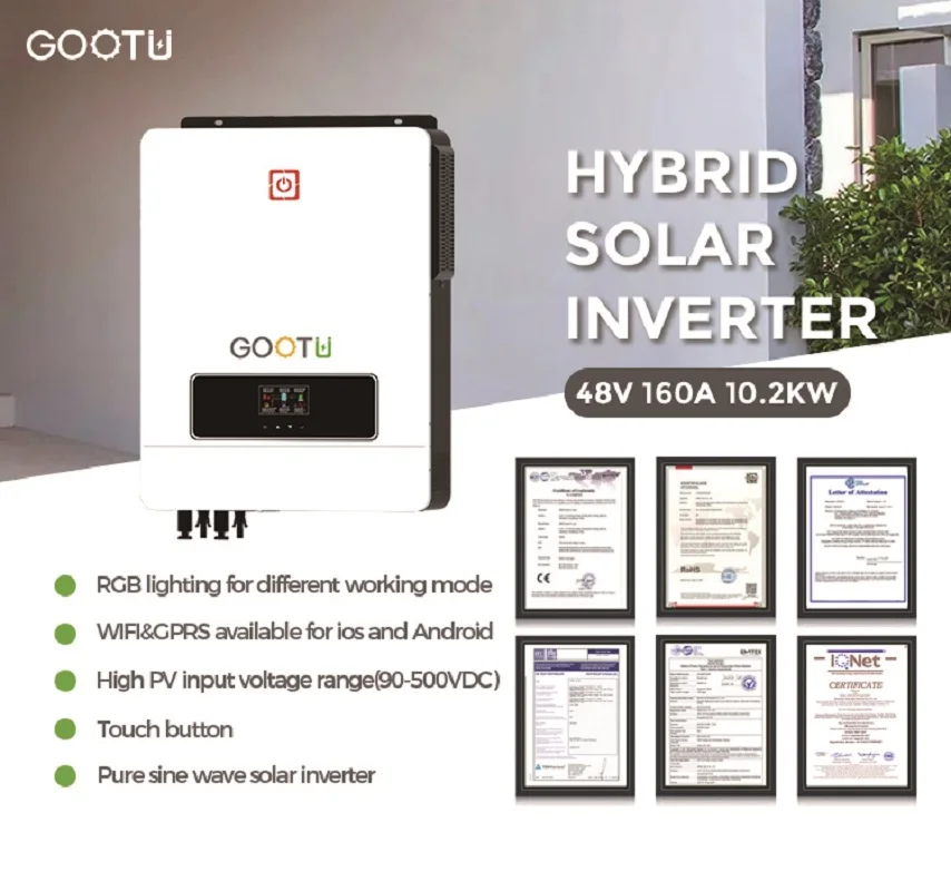 Imagem -02 - Inversor Solar Híbrido Gootu Inversor Dual Output Max pv 500vdc Input on Off-grid Carregador Solar Mppt 6.2kw 10.2kw 160a