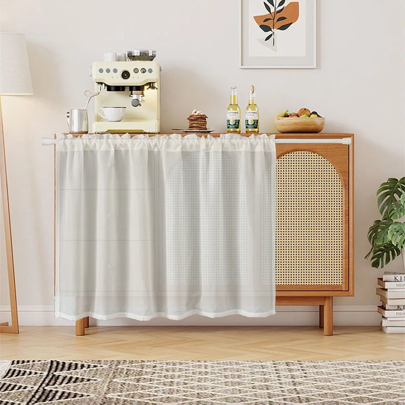 2pcs Waterproof Scratch-Resistant Open Cabinet Drape Matte Satin Weave Concealment Curtain Kitchen Cabinet Screen Panel Curtains