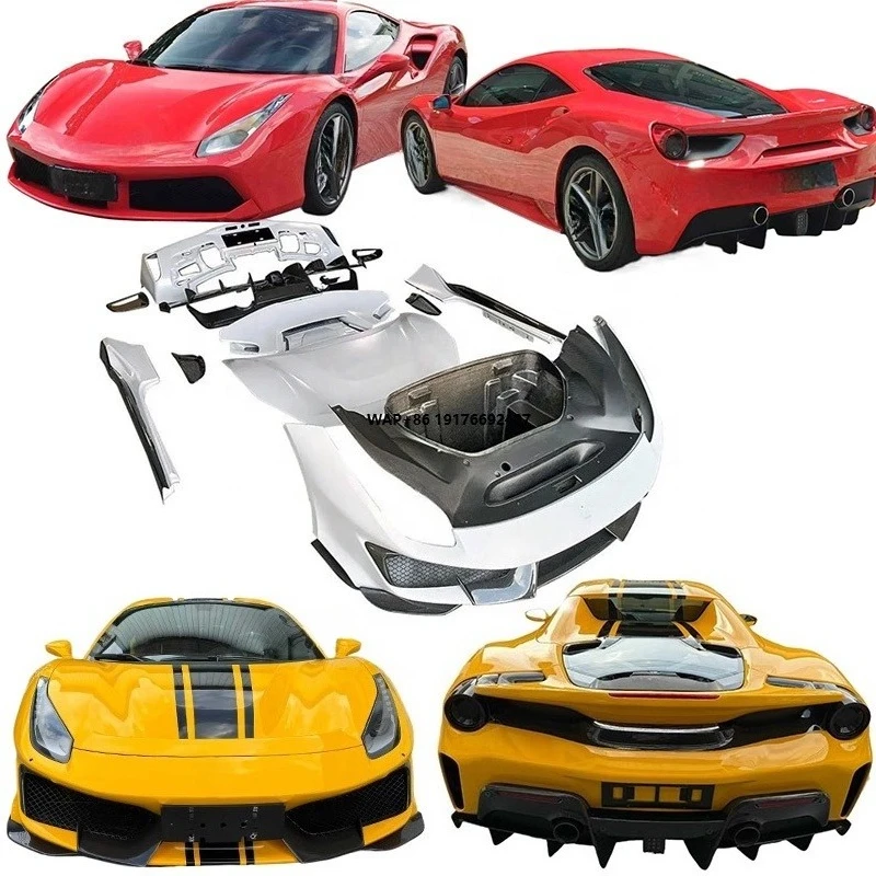 High Quality 1:1 Pista Style GTB Spider Upgraded Front Bumper Set Dry Carbon Exterior Kit for 488 New Condition