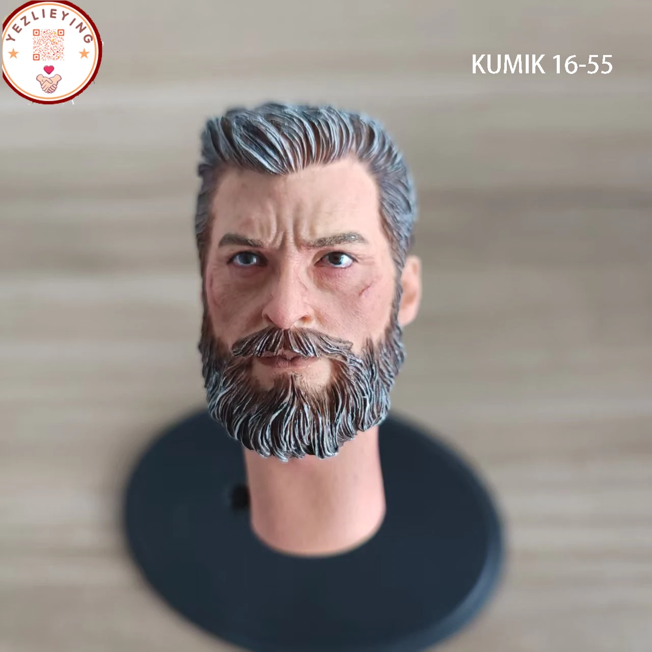 

1/6 Sca KUMIK 16-55 Male Head Sculpt 1:6 Man Head Sculpture PVC Carved Model Fit 12” Body Action Figure Collectible