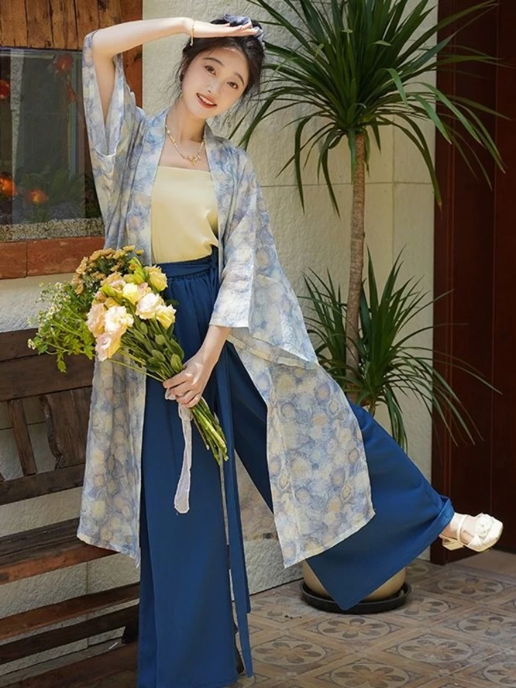 الرجعية النمط الصيني فستان هانفو المرأة الآسيوية التقليدية تنورة التقليدية تنورة طويلة كيمونو Kawaii الفتيات تنورة الحفلات مجموعة زي #4