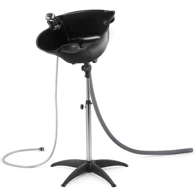 Movable vertical shampoo basin, beauty salon floor adjustment lift hair salon shampoo basin with shower rack