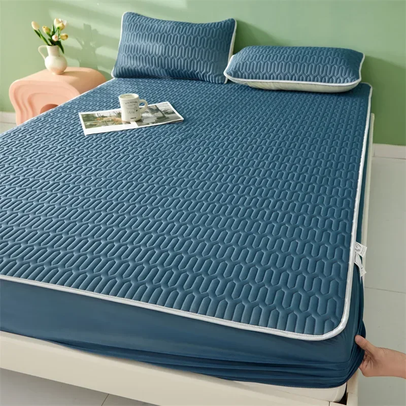 

Summer Latex Folding Bed Mat Kit Cooling Feel Bed Sheet and Pillowcase Single Double Mattress Cover Home Textiles Cool Bedspread