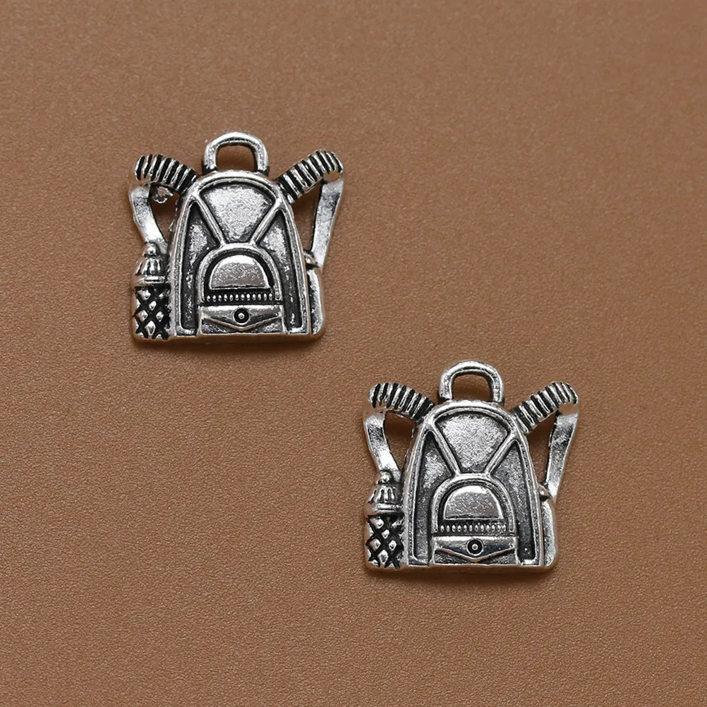 

20Pcs Alloy Pendant Charms Backpack Shape Silver DIY Jewelry Making Accessories Necklace Bracelet Craft Supplies