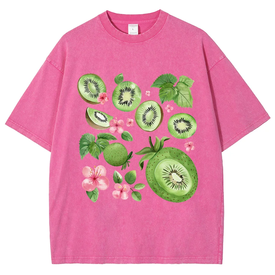 Summer Comfort Women's T-Shirt Fruit Print Small Fresh Design Sense Short Sleeve Oversized Neutral Short Sleeve Casual Simple