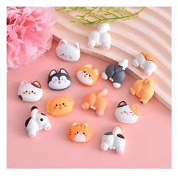 5pcs Animals Dog Cat Head Butt Cartoon Characters Cabochon Flatbacks Jewelry Crafts Hair Bow DIY Scrapbooking Decor Accessories