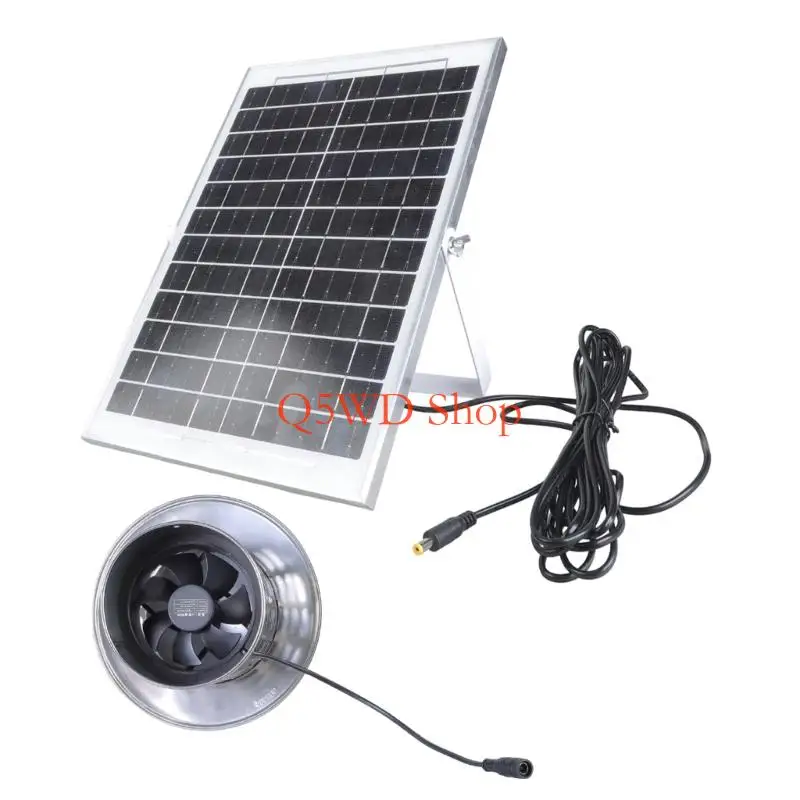 Q5WD Solar Powered 110mm Roof Ventilation Fan With 15W Panel For Kitchen Bathroom