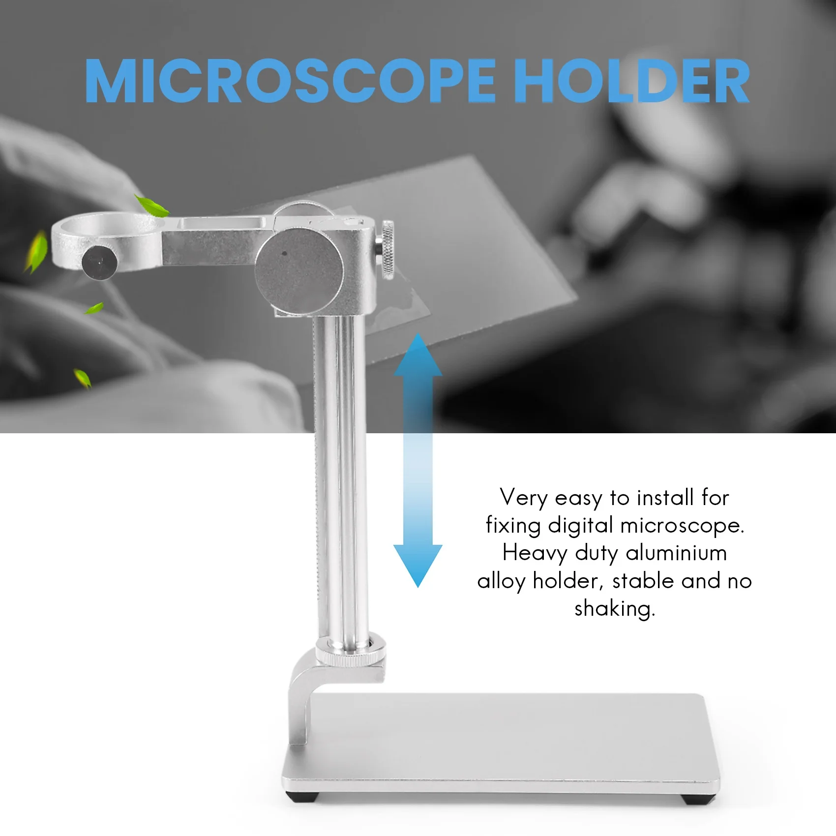 Aluminum Alloy Stand USB Microscope Stand Holder Bracket Mini Foothold Table Frame for Microscope Repair Soldering