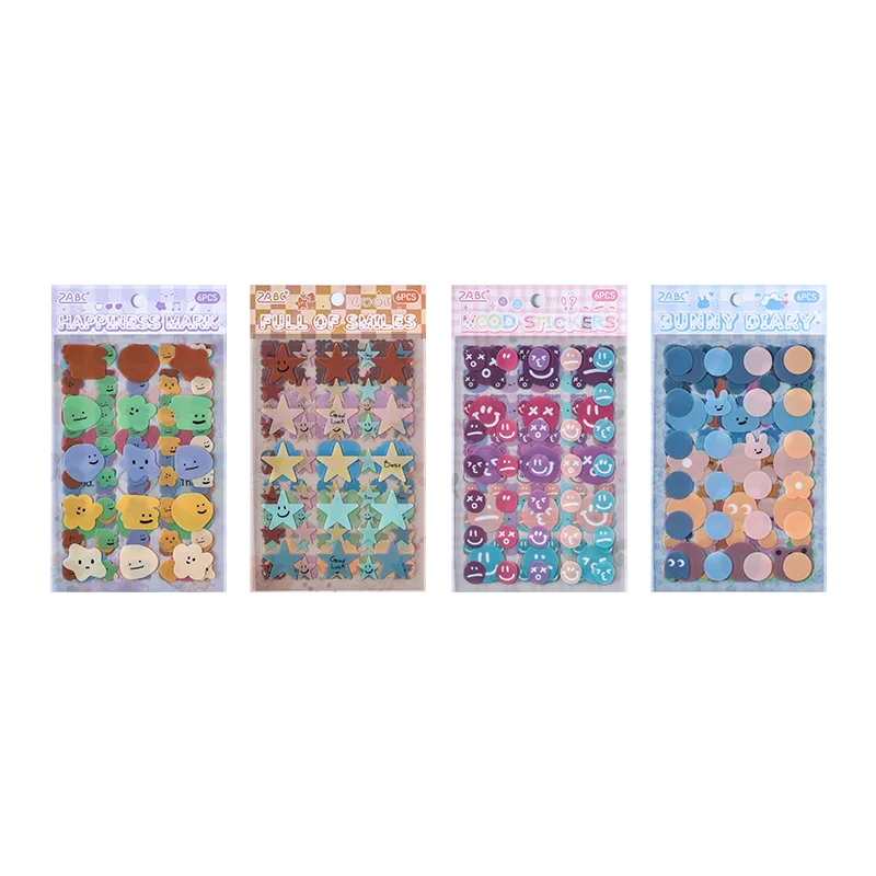 Card Lover 6 Pcs [Sweet Label Series] Cute Hand Account  Stickers PET Sticker Paper Scrapbooking Material Scrapbook Kit