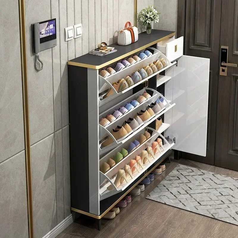 Shoes Organizer Living Room Rack Entrance Storage Slim Bedroom Cabinets Shoe Rotating Hallway Modern Scarpiera Household Items