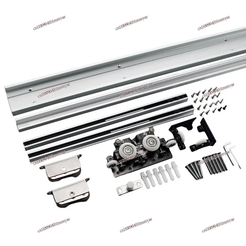Hardware track aluminum frame invisible buffer hanger bathroom kitchen trackless sliding door hardware accessories