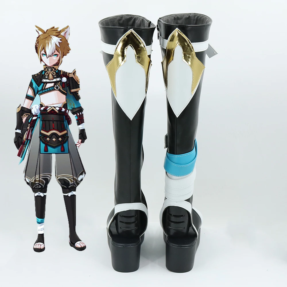 Genshin Impact Gorou-zapatos de Cosplay, botas, disfraz de Halloween para mujeres y hombres, zapatos de Anime