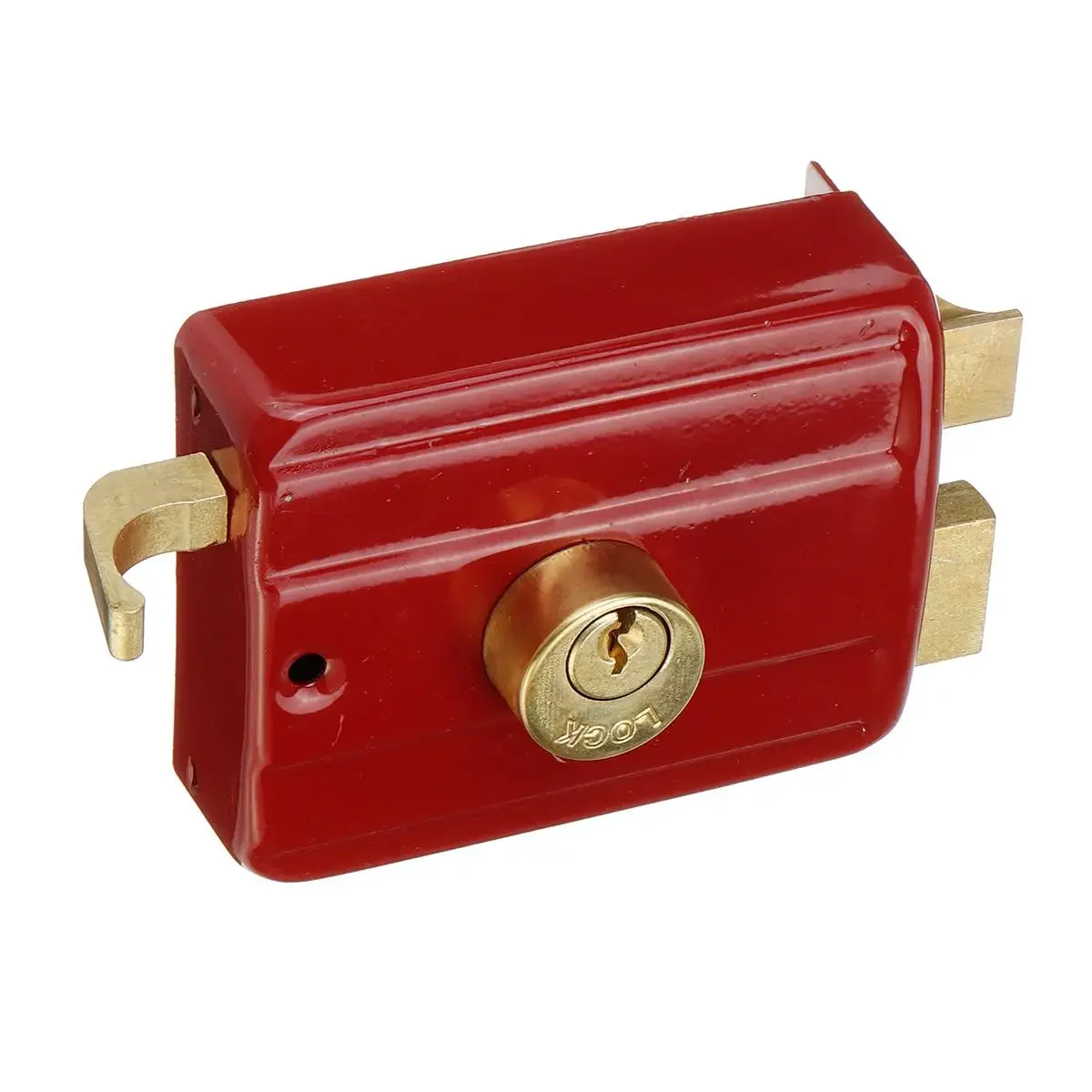 

Red Classic Old Cast Iron Anti-Theft Exterior Door Lock Nostalgic Home Security with Multiple Safety Features for Peace of Mind