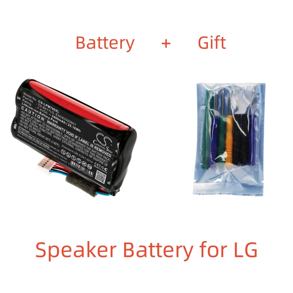 CS Li-ion Speaker Battery for LG,7.4V,3400mAh,Music Flow P7 NP7550 PJ9 PJS9W PJ9B PK7 Xboom Go PK7,TD-Bb11LG EAC63320601