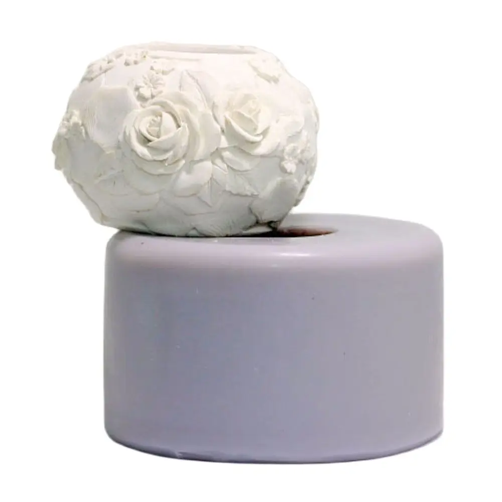 Rose Ball Candle Silicone Mold Chocolate Handmade Salt Carving Baking Mould Soap DIY Aromatherapy Wax Plaster