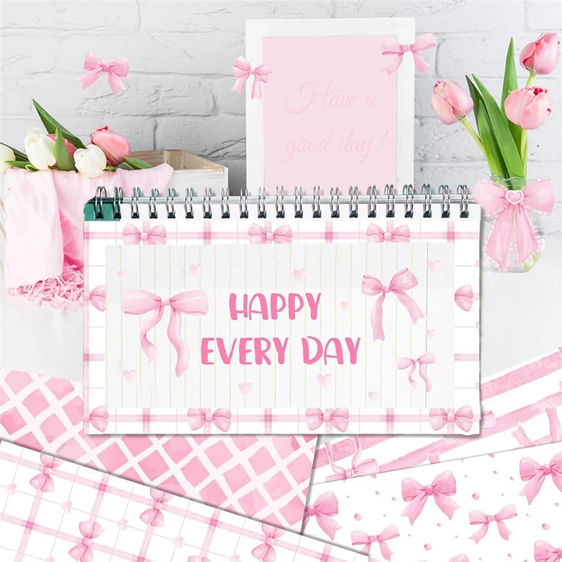 أحدث ورق قصاصات Decoupage المزخرف مقاس 12 بوصة × 12 بوصة على الوجهين 24 ورقة على شكل فيونكة بطاقات على شكل فيونكة