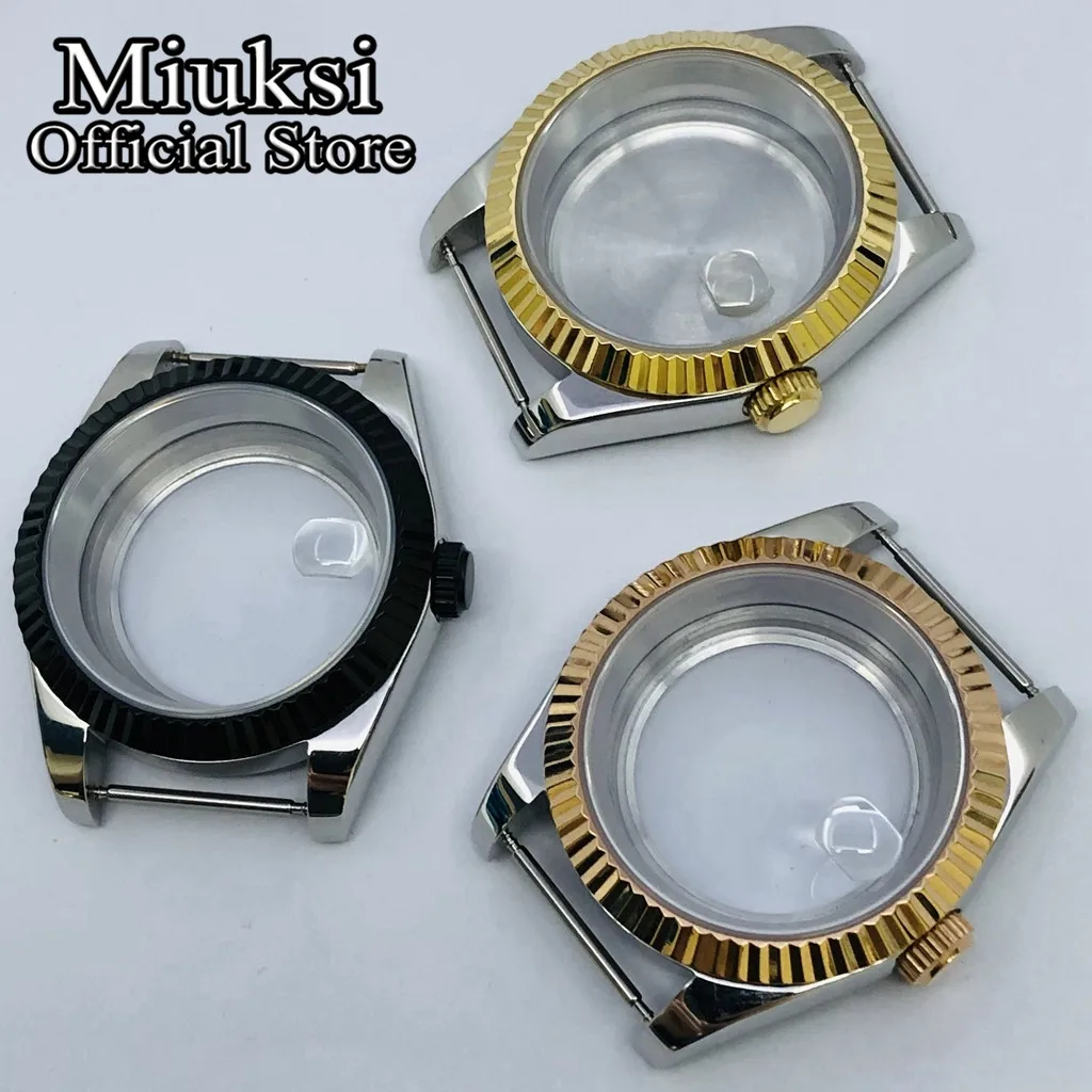 Miuksi 36mm/40mm watch case sapphire crystal fit NH35 NH36 NH34 ETA2824 2836 PT5000 Mingzhu DG2813 3804 Miyota8215 movement