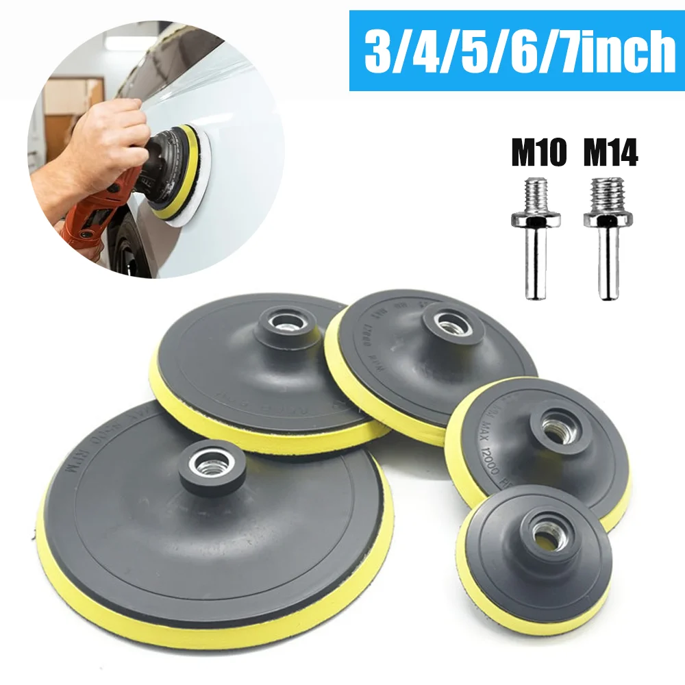 3-7inch Backing Pad Sanding Holder Disc Hook and Loop Polishing Backer Plate Drill Rod M10 M14 for Tile Car Metal Glass Ceramic