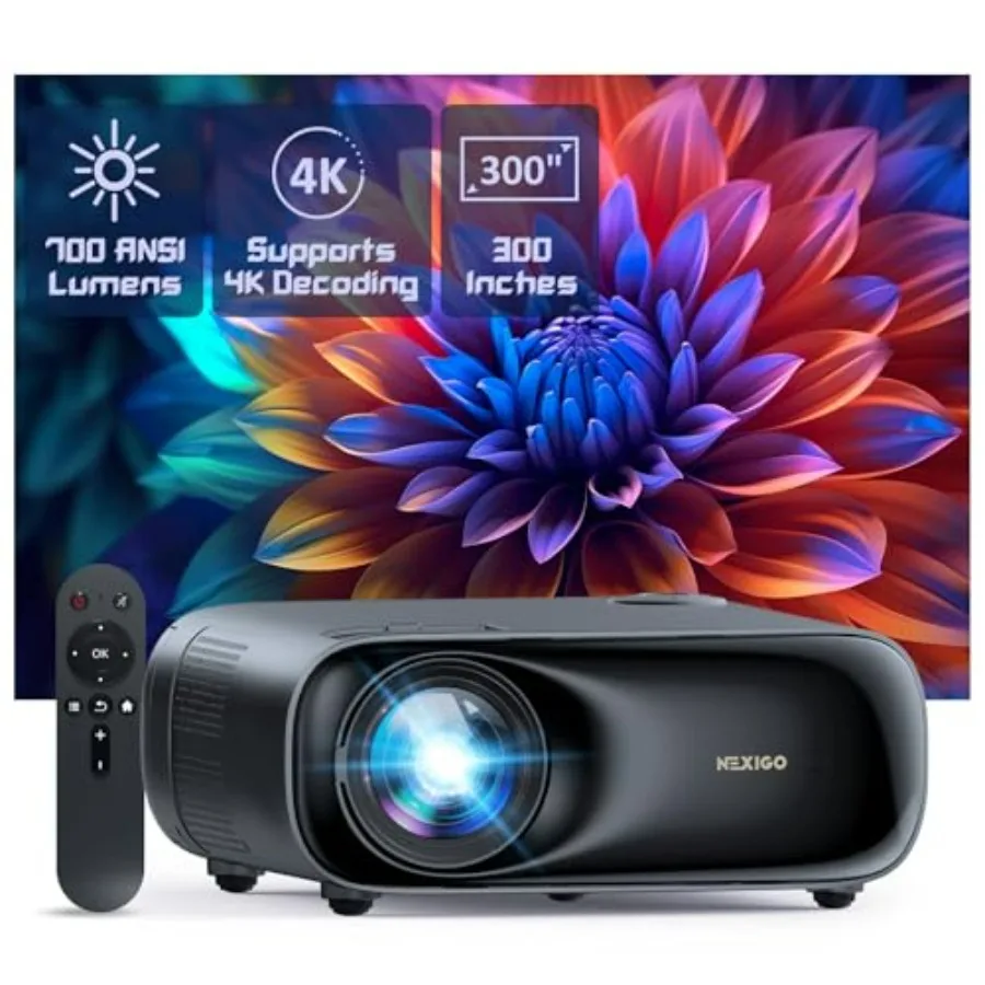 

Проектор NexiGo PJ40 Gen 3 с Wi-Fi и Bluetooth, калиброванный по D65, с поддержкой Native 1080P и 4K, для просмотра фильмов на открытом воздухе, с динамиком 20 Вт