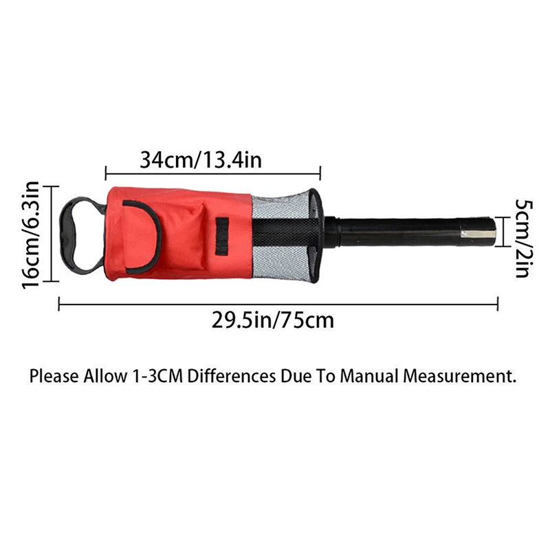 Golf Ball Retriever Zipper Pick Up Shag Bag Holder Practice Collector Zipper Practice Tool Collector Poratble   Golf Ball Tool