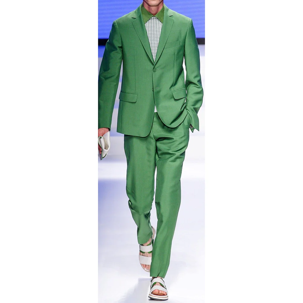 

Fashion Single Breasted Boutique Men's Suits Peak Lapel Chic Male Suit Social Party Work Commute Jacket Pants