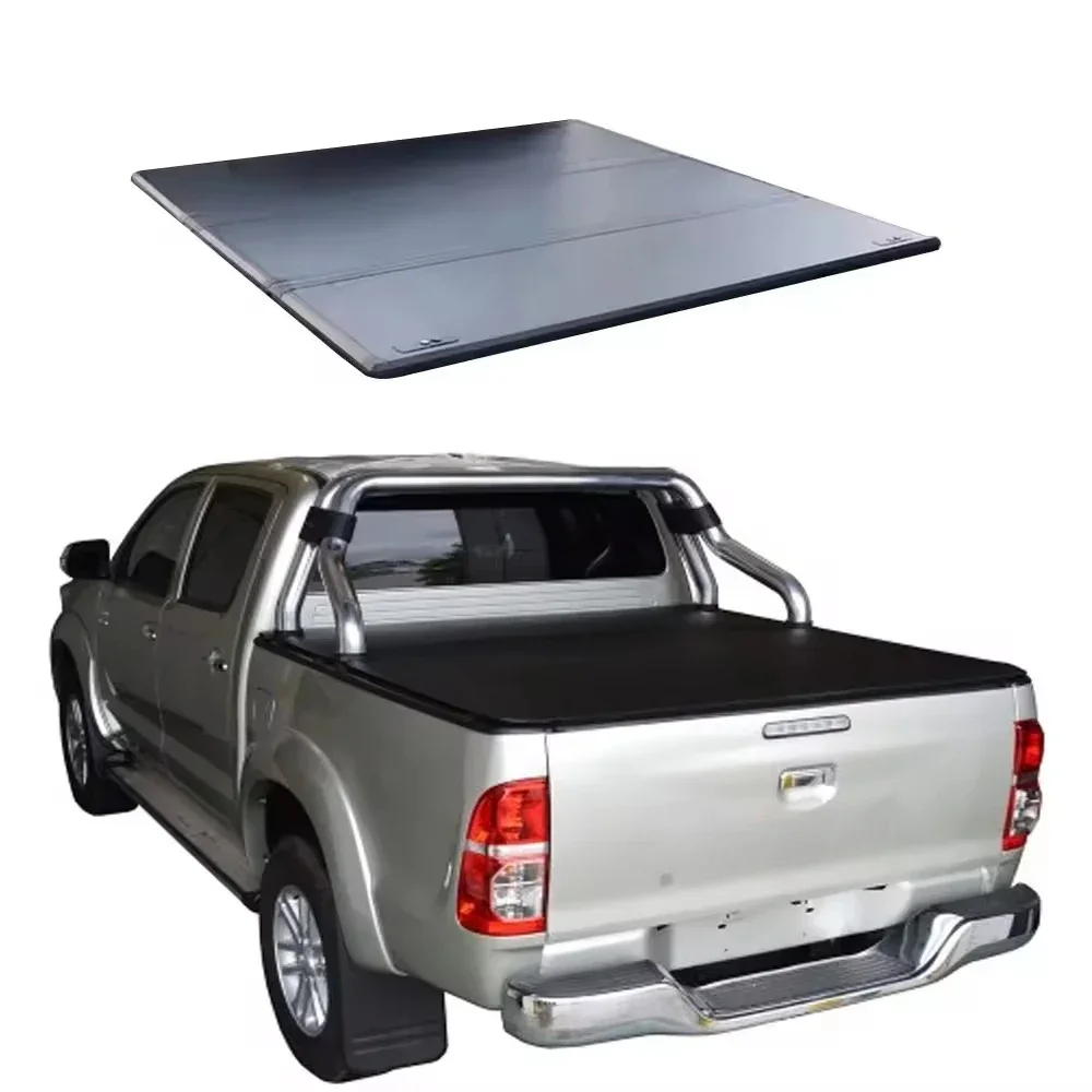 Soft Roll Up Truck Bed Cover Folding Tonneau Cover For 2019-2023 Hilux Revo Vigo