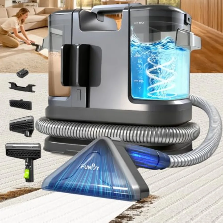 

Portable Carpet Cleaner Machine, Carpet and Upholstery Cleaner Machine, 15KPA Portable Small carpet Cleaner with Powerful Sucti