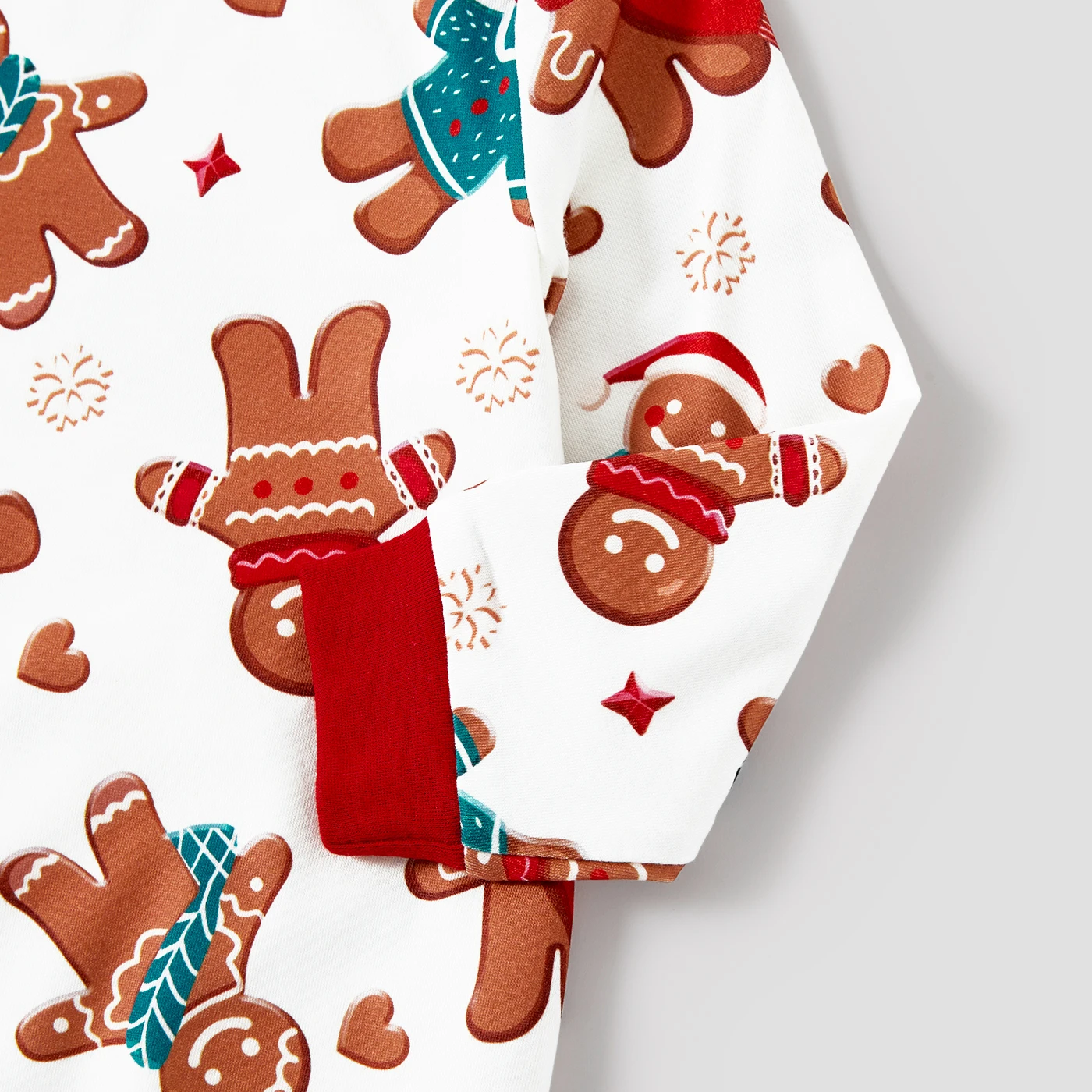 PatPat-Conjunto de pijama a juego para toda la familia, pijama con estampado navideño de hombre de jengibre, resistente al fuego