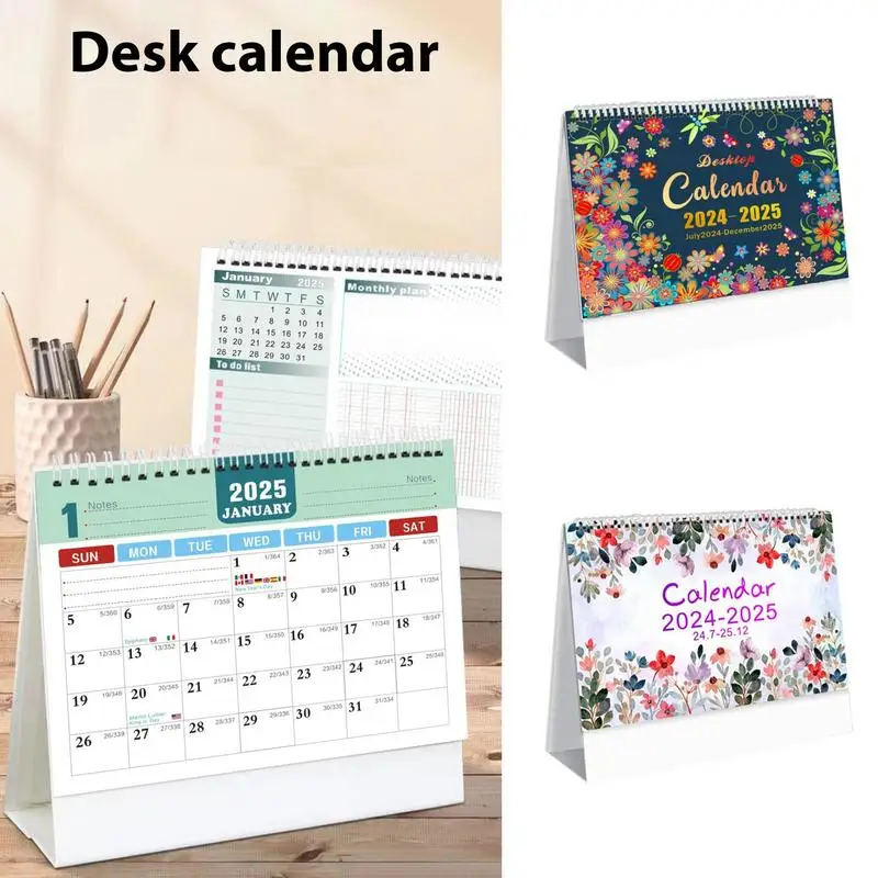 ingles versao desk calendario com contagem regressiva calendario de desktop para agendamento eficiente planejador de 18 meses 2024 julho2025 01