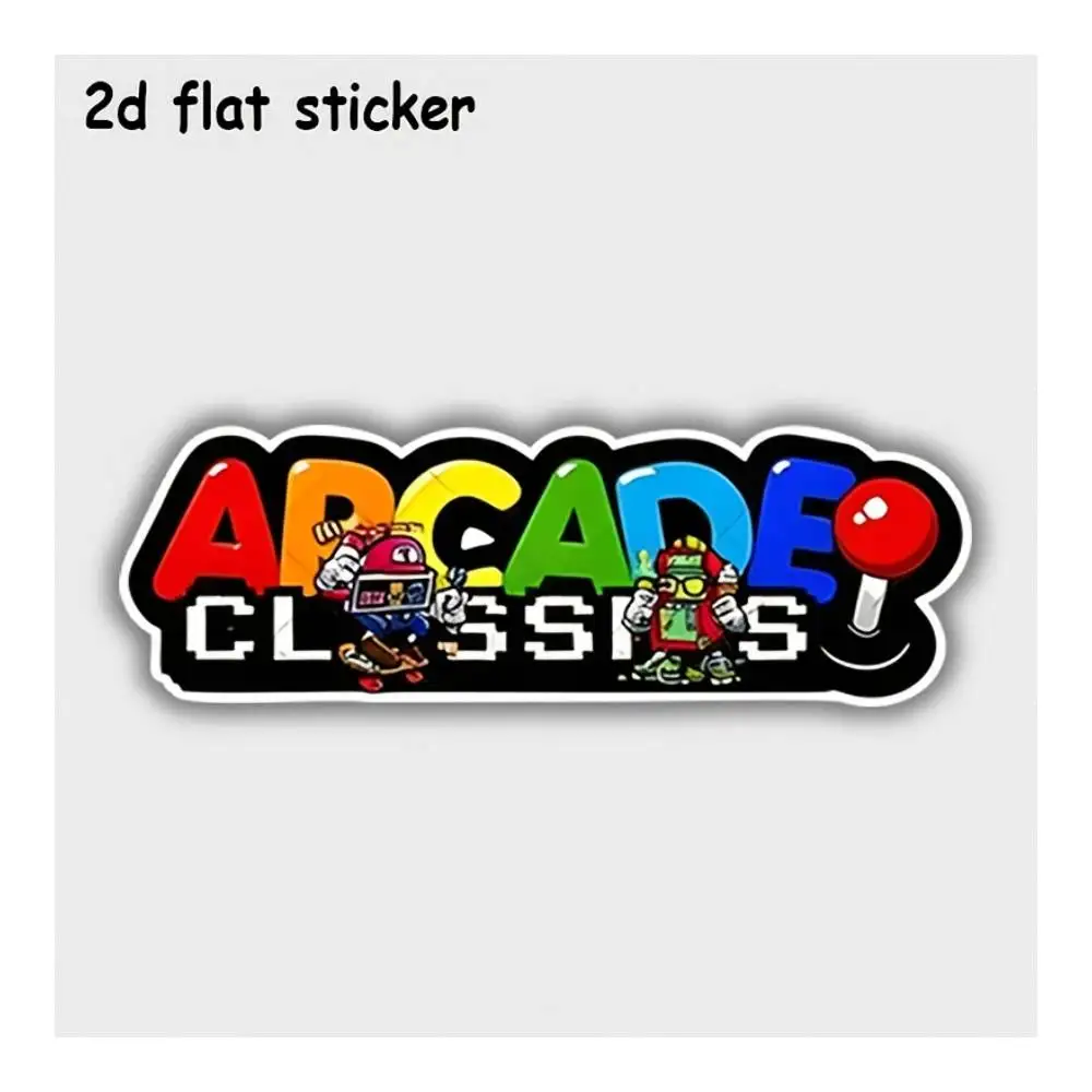 Arcade Classics Fun Games Waterproof Decal For Laptops, Cars, Motorcycles, Water Bottles & Smooth Surfaces