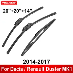 3PCS Car Wiper For Dacia / Renault Duster MK1 2014-2017 Front Rear Wiper Blades Brushes Cutter Auto Accessories 2015 2016 2017