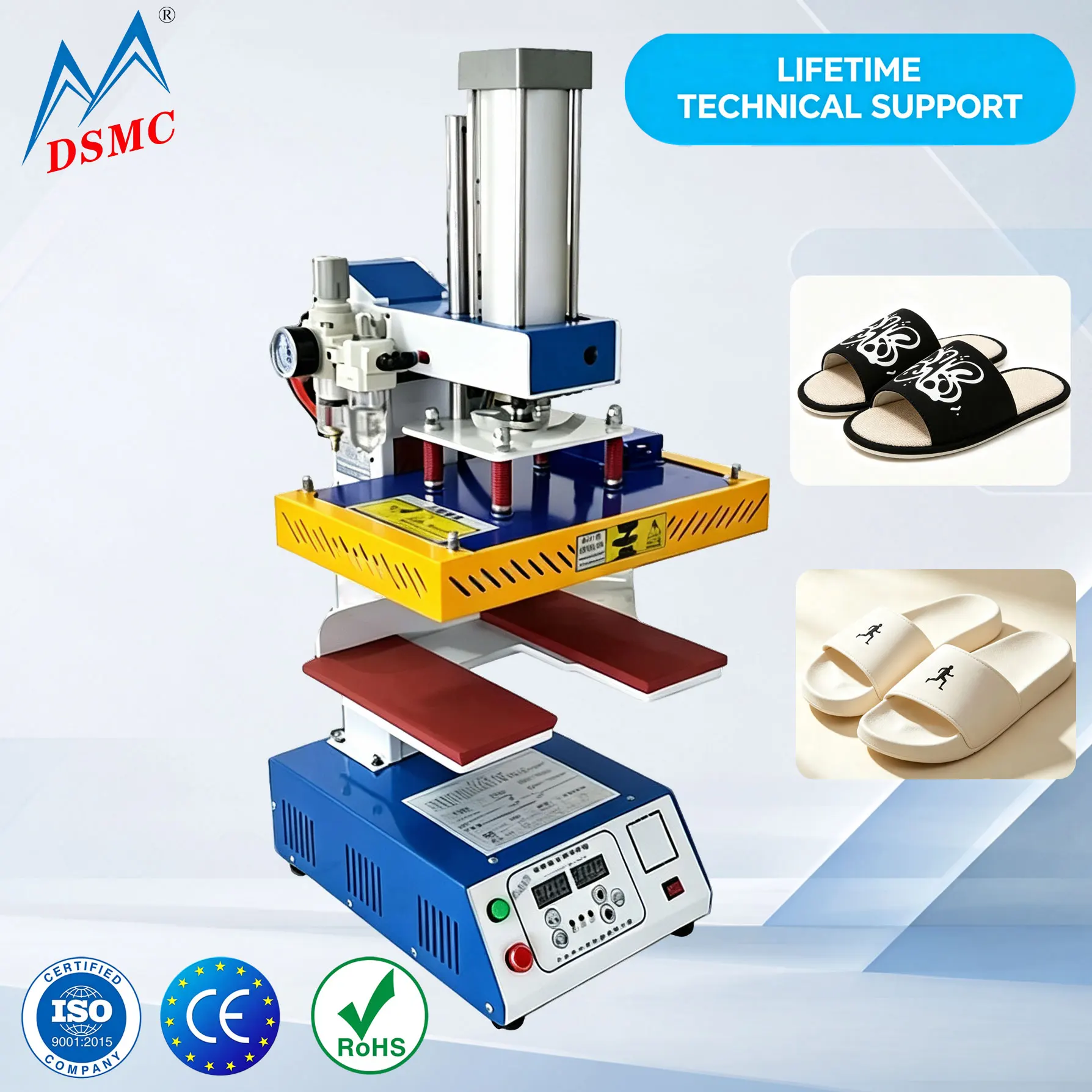 Semi-Automatic Pneumatic Flatbed Heat Press Machine for Shoes and Socks Printing with Sublimation and Pyrography New 220V DSMC