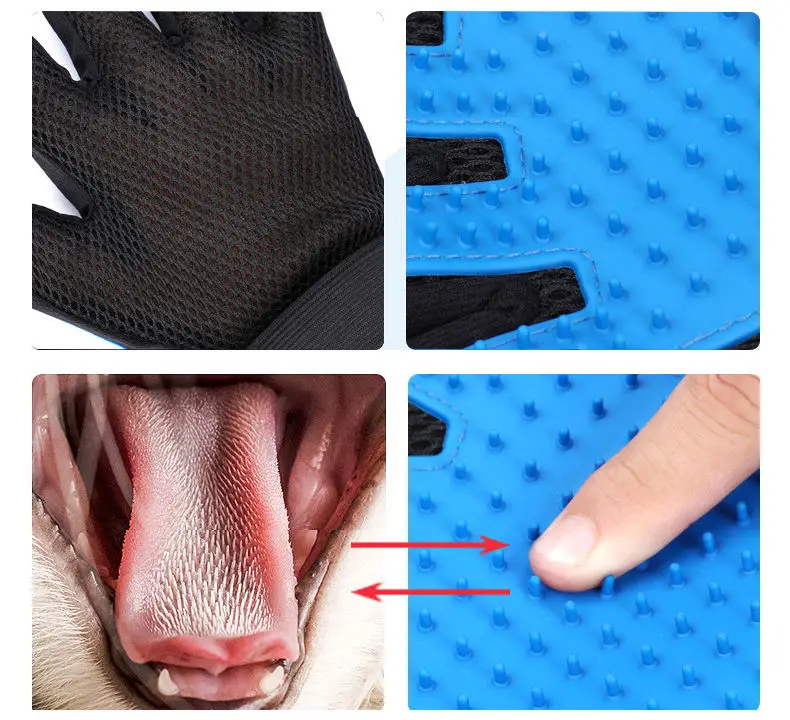 Gant de Massage pour enlever la fourrure de chien, gant de douche pour animaux de compagnie, brosse de nettoyage des poils d'animaux