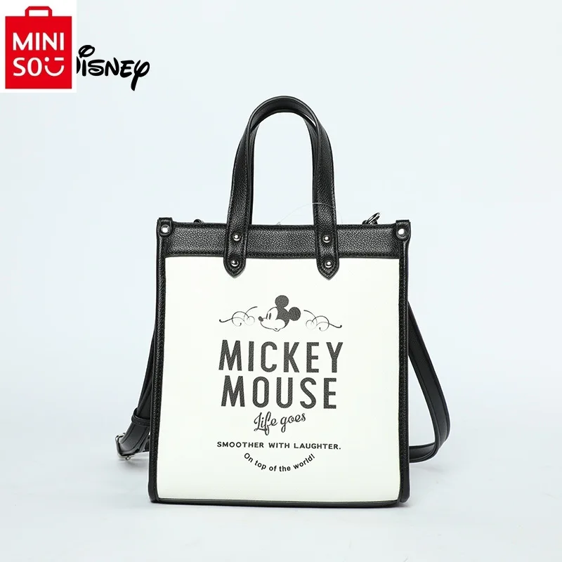 

MINISO Disney Mickey Simple Versatile Casual Handbag Fashionable Women's Commuter Cute Print Shoulder Bag