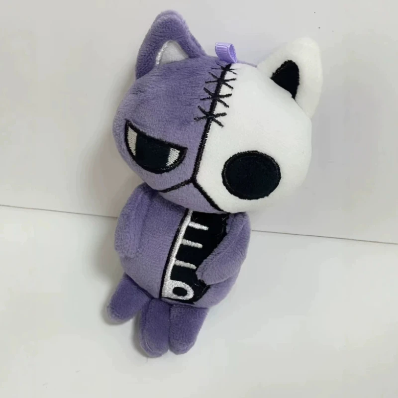13cm Hangry Angry Plush Doll Keychain Purple Stitched Cat Stuffed Figure Backpack Pendant Cute Gothic Collectible Birthday Gift