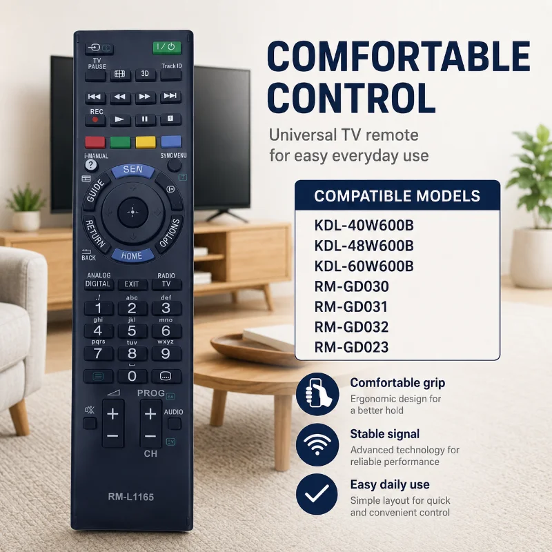 Controle Remoto para TV Smart LCD Sony RM-L1165 RM-YD094 KDL-50R550A 70R520A RM-YD080 RM-YD087 KDL-40W600B KDL-48W600B KDL-60W600B