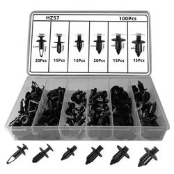 Auto guardabarros parachoques enchufable poste remache bolsa empaquetado mezcla 8mm 7mm 6mm hebilla Universal coche sujetadores de plástico Clip caja de reparación Kit