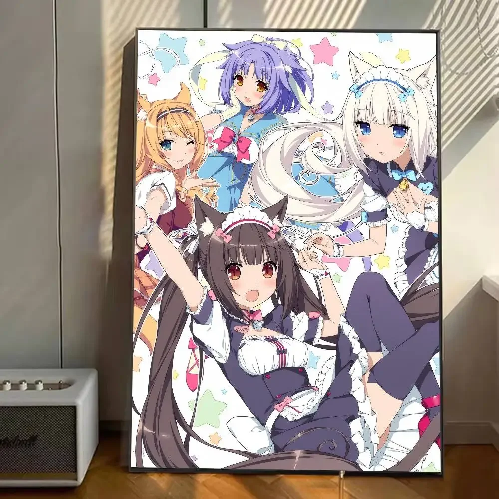 Nekopara أنيمي الشوكولاته Kawaii الفانيليا الساخن GalGame لطيف ملصق ملصقات الفن جداريات حائطية ديكور لعبة غرفة ديكور الهدايا HD اللوحة