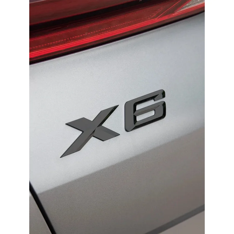 Suitable for BMW X1 X2 X3 X4 X5 X6 X7 F49 U12 F39 G08 G18 F15 F25 F26 G01 G02 G05 G06 G07 logo and tail letters silver black view 6