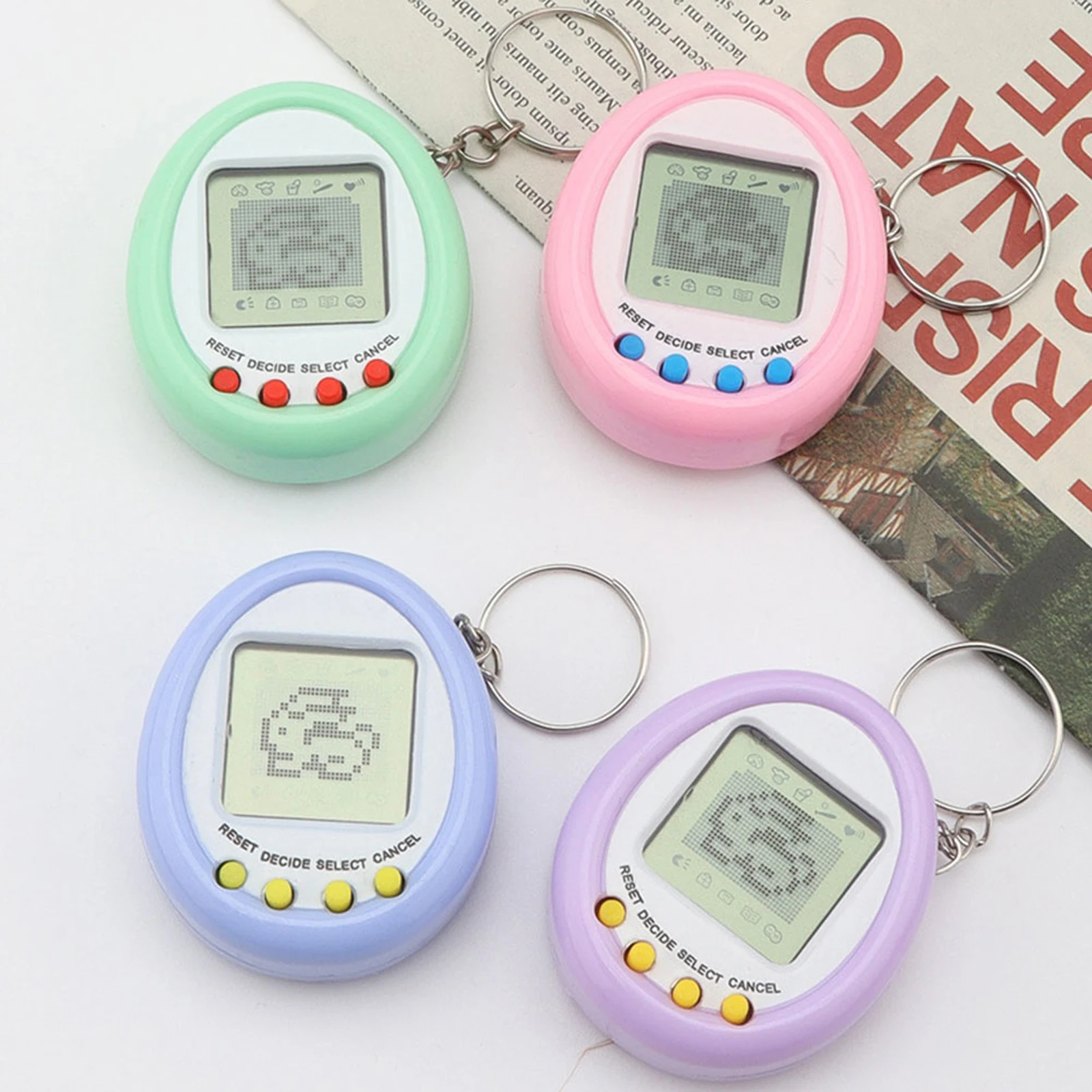 Electronic Pets Game Toys Nostalgic Pet Vintage 90S Keychain Ornament Play Toys Gift for Children Holiday Party