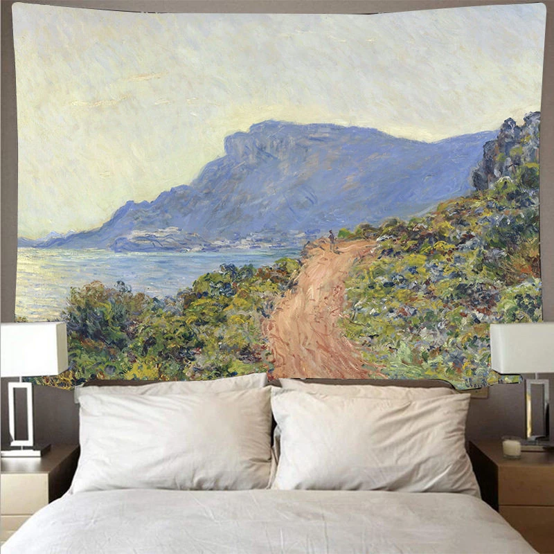 VIKAMA Monet Garden & River Tapestry Wall Hanging, 6 Assorted Designs, Wall Art Decor for Bedroom Living Room