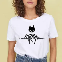 Stray Game Momo Cat Harajuku Casual T-shirt Cute Anime Manga Tshirt Graphic Tee-shirt Soft women T Shirt 2023 tops clothing
