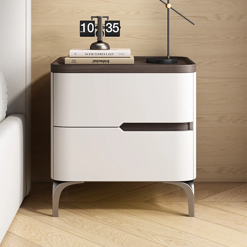 

Простая современная домашняя спальня в итальянском стиле, легкая роскошная высококачественная прикроватная тумбочка с двумя ящиками, прикроватная тумбочка для спальни