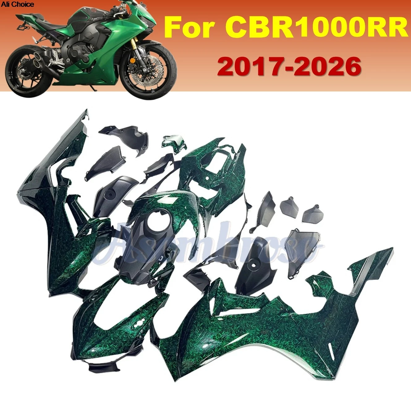 Motorcycle Fairings For Honda CBR1000RR 2017-2026 SP2 Injection Kit | Forest Green Forged Carbon Fiber Painting