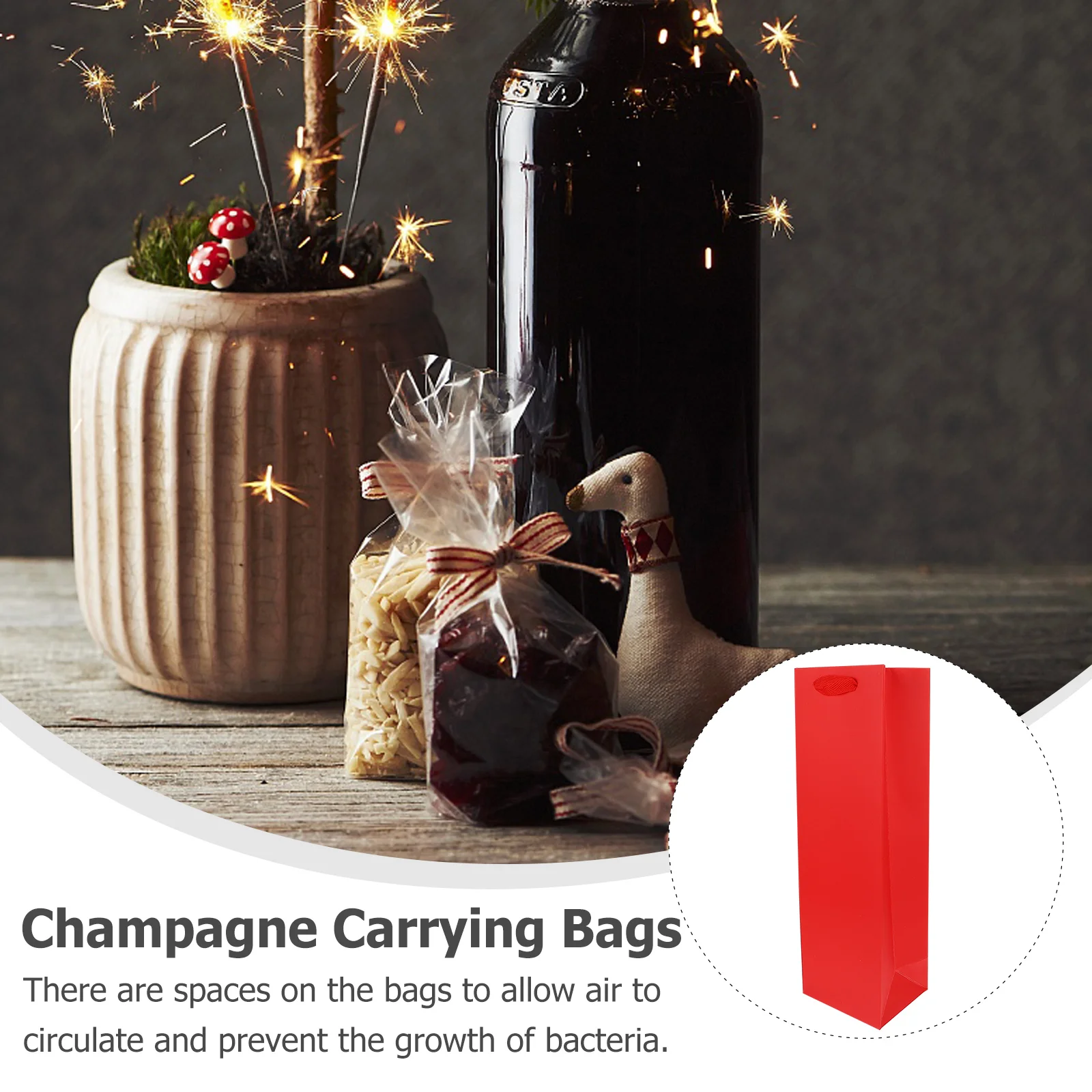 

12 Pcs Tote Bag Portable Storage Bags for Bottles Gifts Delicate Carrying Thick Paper