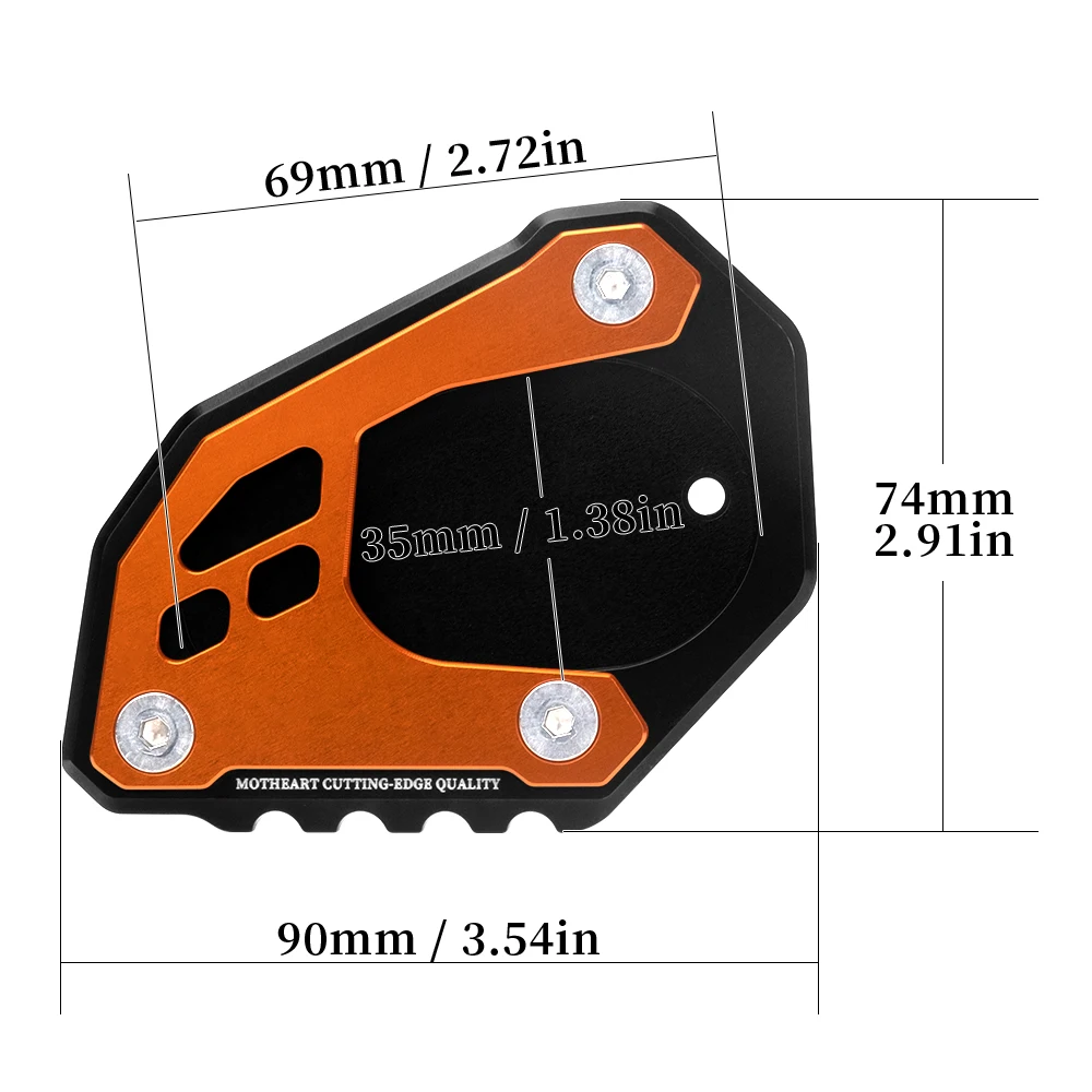 Motorcycle CNC Anti Slip Kickstand Widener Pad For KTM Husqvarna Norden901 690SMCR 890SMT Accessories