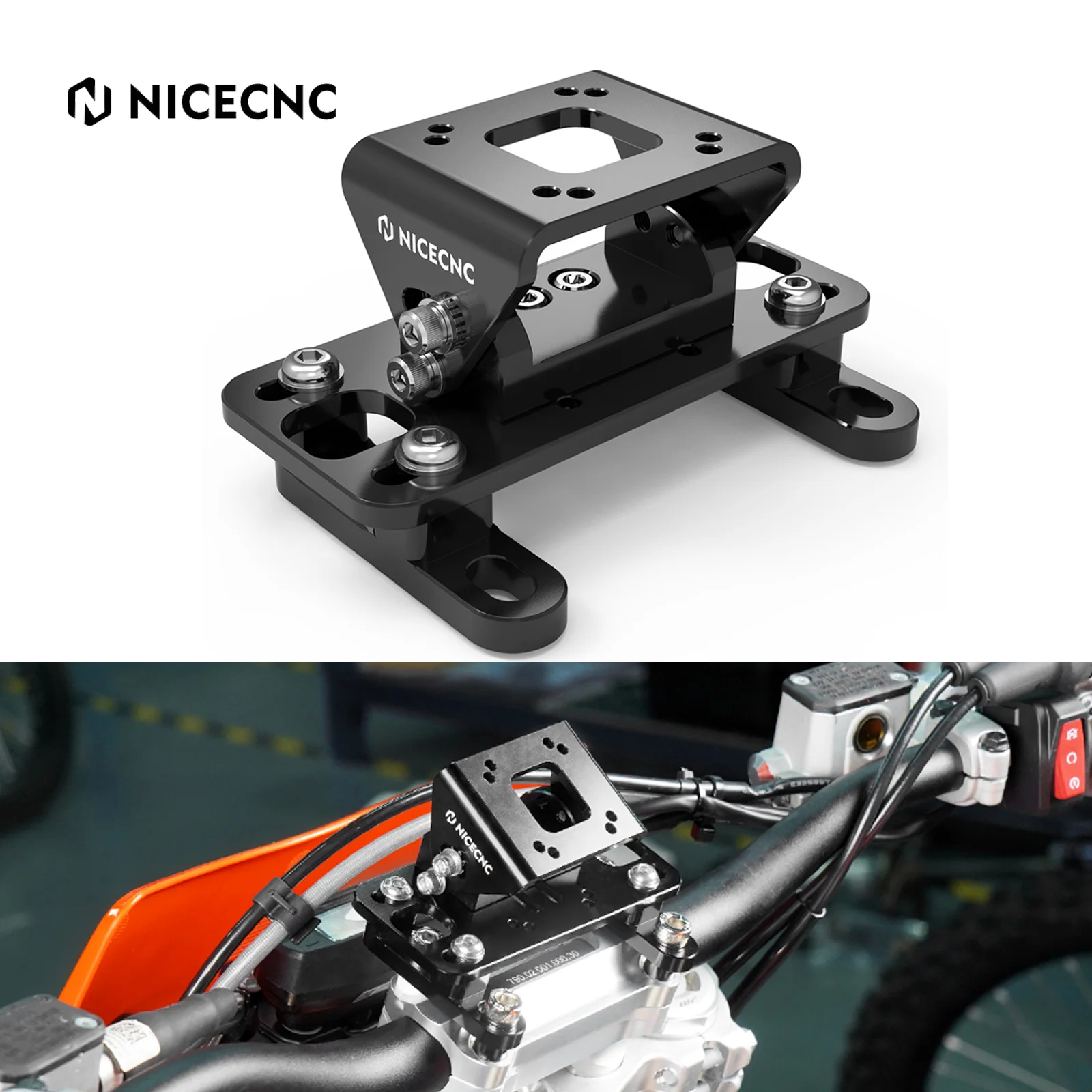 

NICECNC For KTM EXC 300 2004-2024 EXC 250 EXCF 350 EXC 450 SX 125 SXF 250 SXF 450 XCW 300 TPI Adjustable Phone GPS Mount Bracket