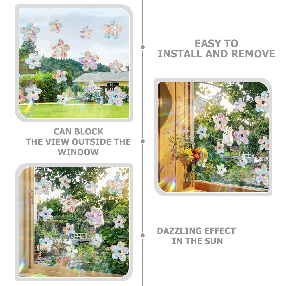 

2 Sheets Window Film Sun Catchers Indoor Sticker Frosted Square Anti-collision Decals Cling Lightweight Static Glass Door Decor